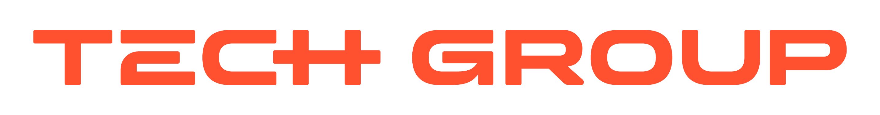 Tech group logo white text orange backround